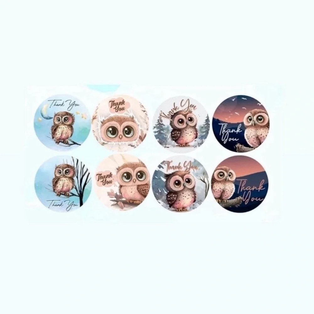(8) 6x4 Owl Thank You Cards Assortment